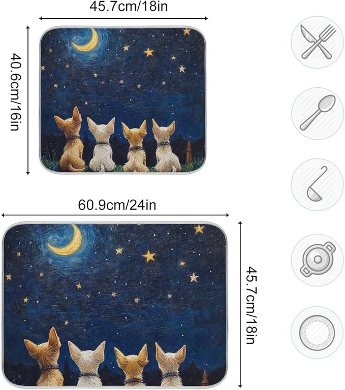 cute Chihuahuas backs blue nighty sky