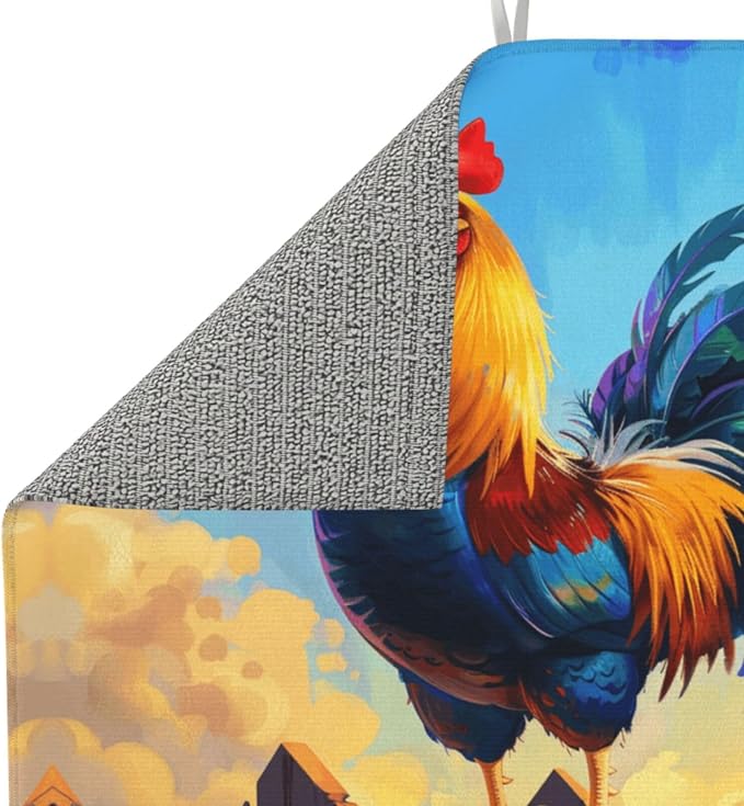 Blue Sky Fence Colorful Rooster