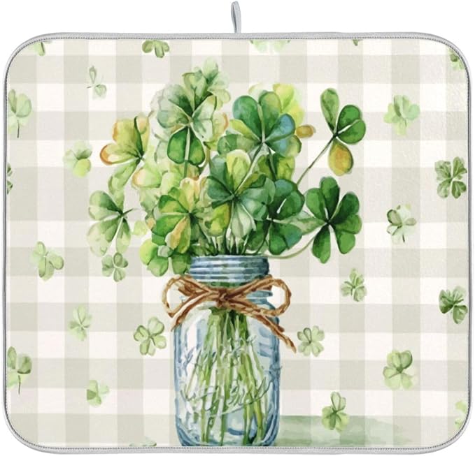 clovers in a mason jar
