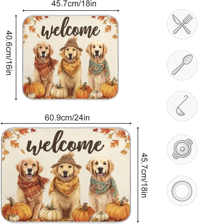 three golden retrievers fall