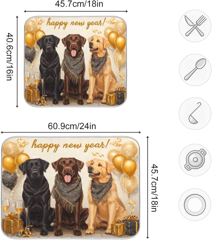 three black labrador dogs