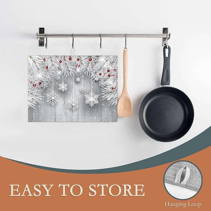 Christmas Snowflakes Silver Tree Branch