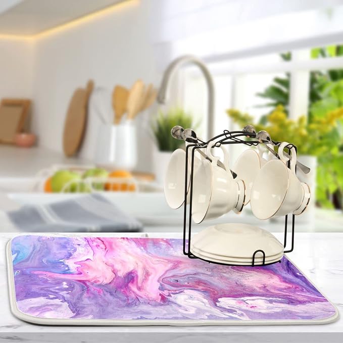 Abstract Purplr Pink Marble Paint