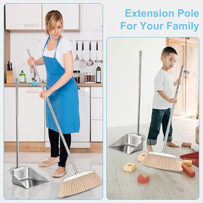 Silver Broom and Dustpan Set