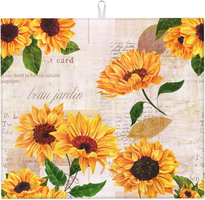 Retro Postcard And Sunflowers