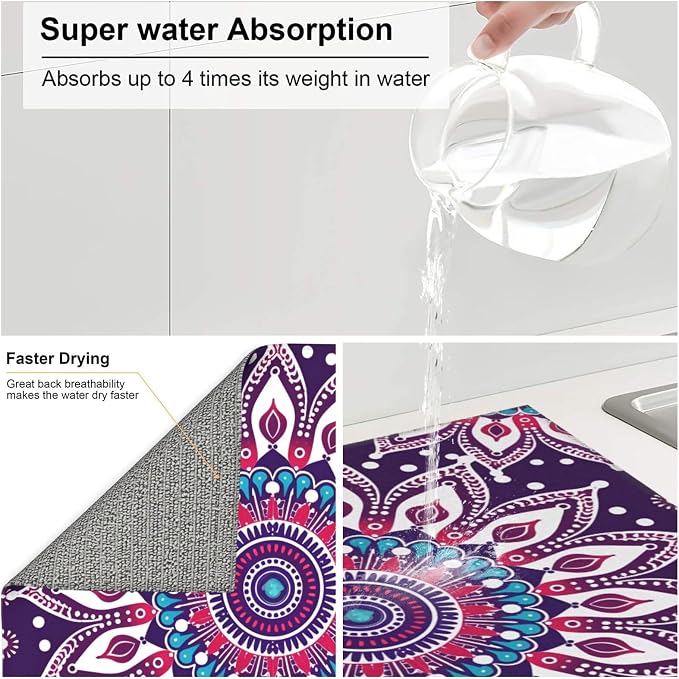 Purple Mandala Boho Floral