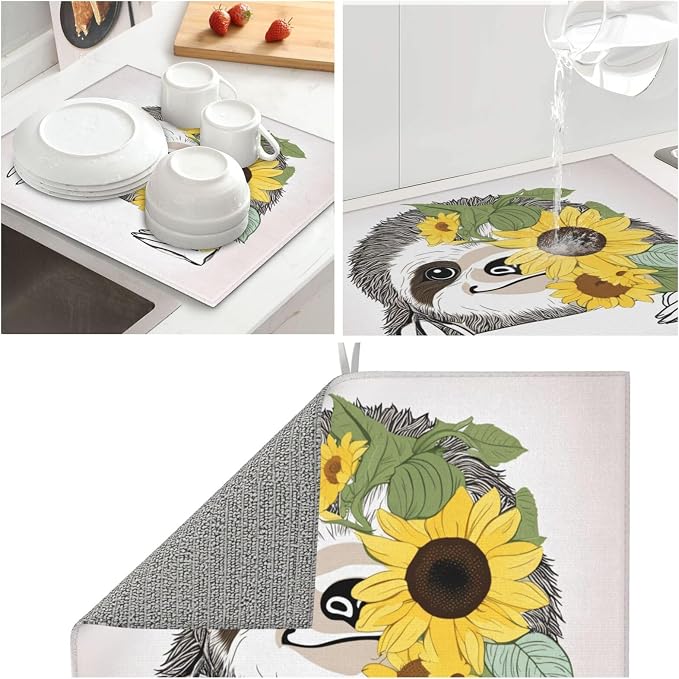 Cute Sloth Yellow Sunflower