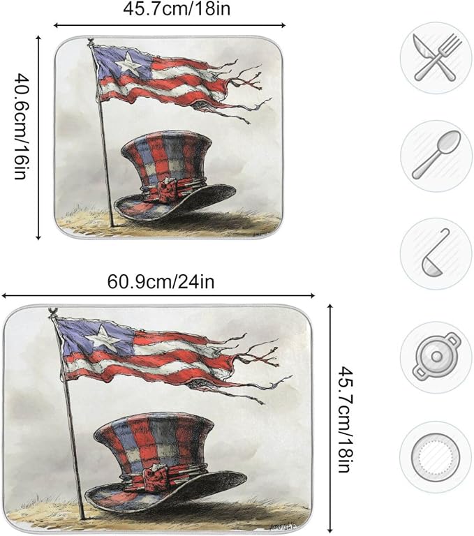 4th of July Flag Hat Tartan White