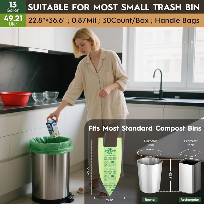 13 Gal, Handles Bags, 30 Count