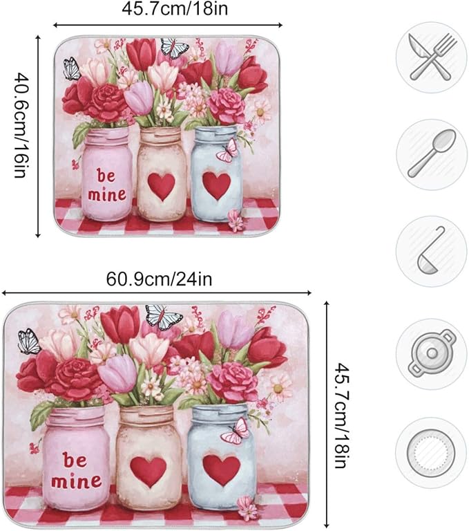 three mason jars red and pink roses