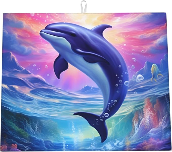 Colorful Sunset Sky Blue Dolphin