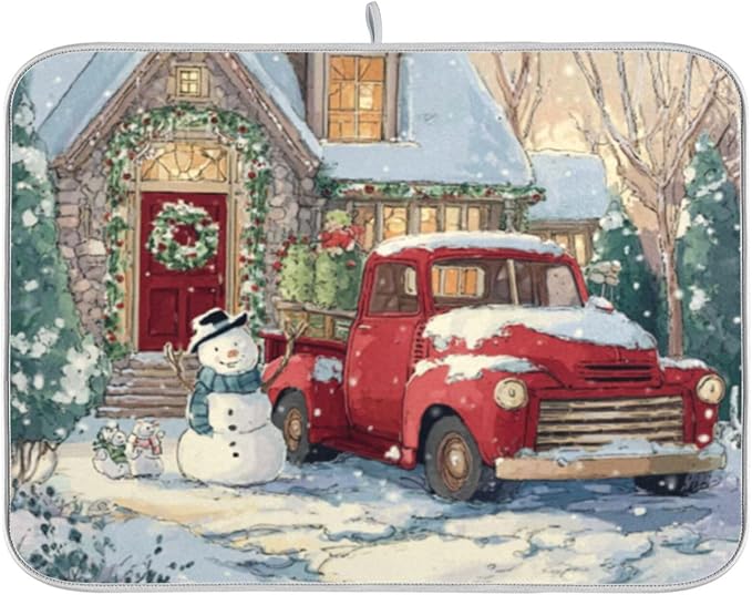 vintage truck snowman