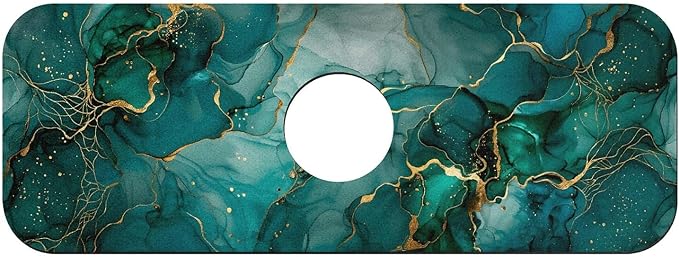 Abstract Emerald Gold Marble