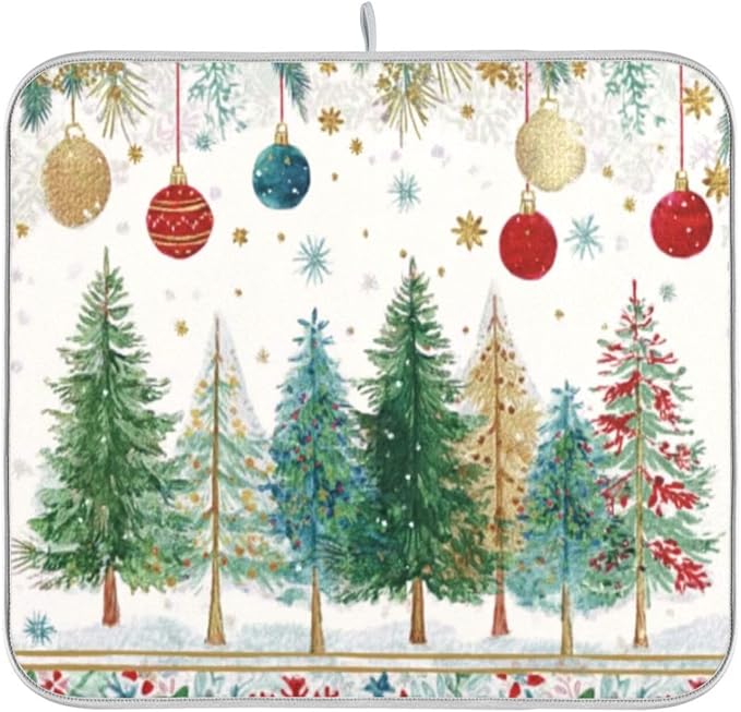 christmas trees with snowflakes