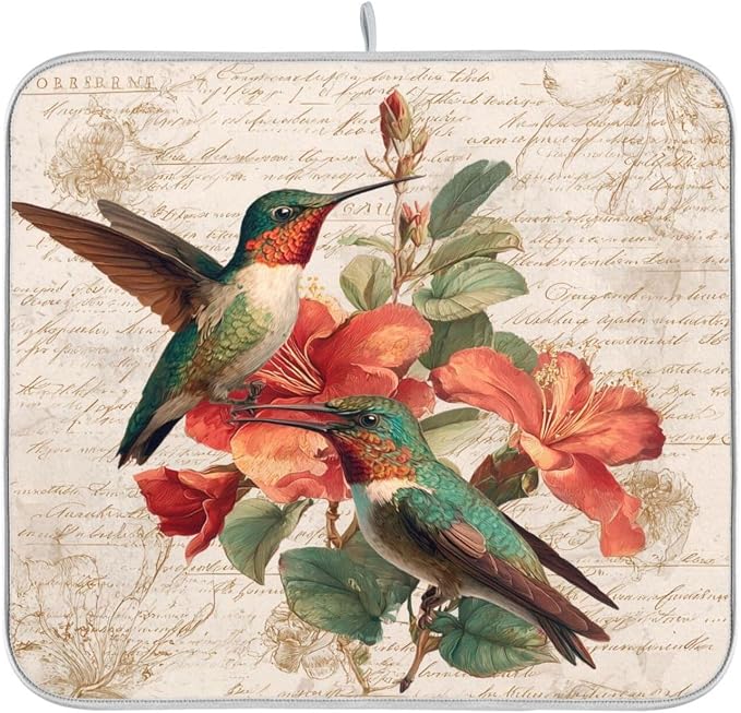 Hummingbird and Red Flowers