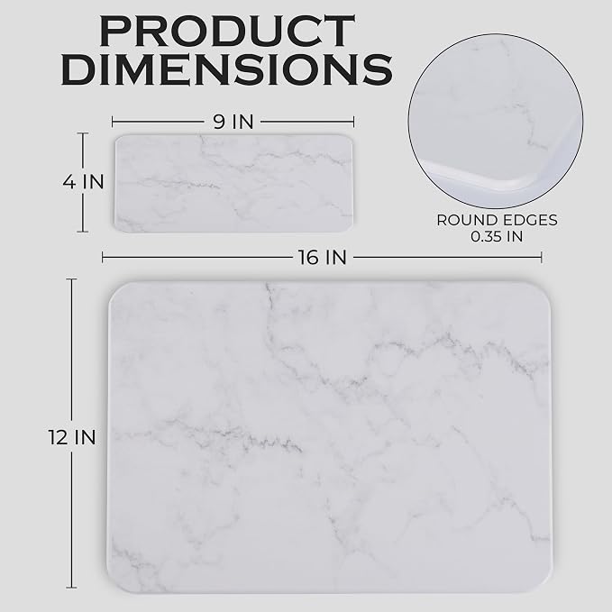 Light Gray/White Marble Finish