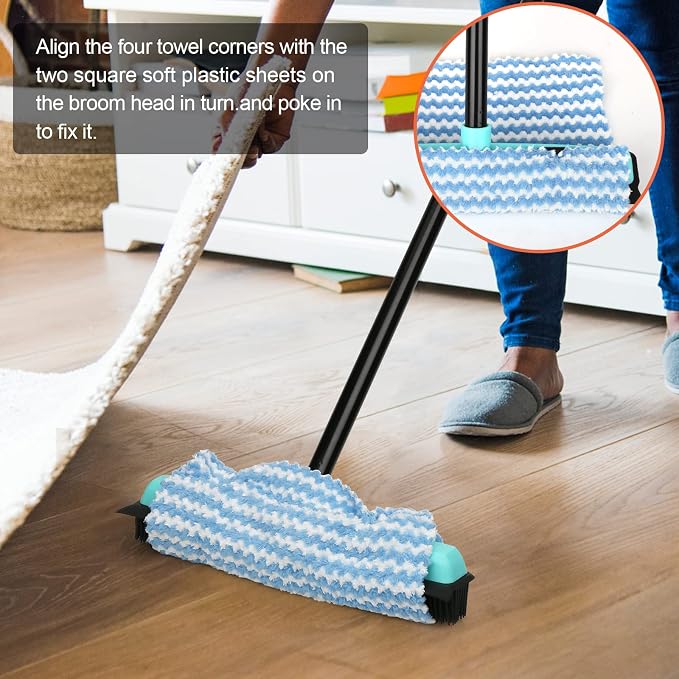 Elegant Blue Rubber Broom