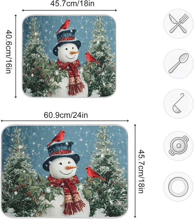 snowman snow trees