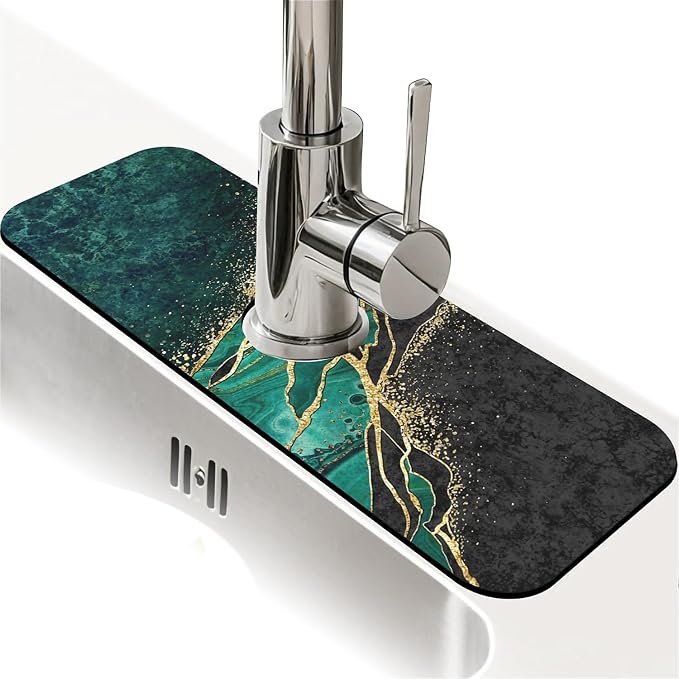 Black and green gold marble