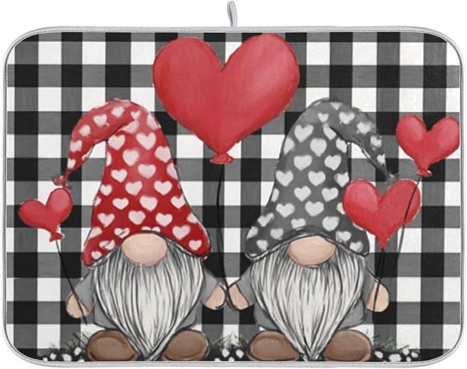 valentine gnomes with heart balloons