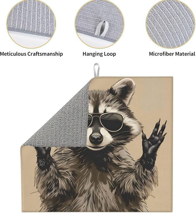 Cool Sunglasses Raccoon Retro Brown