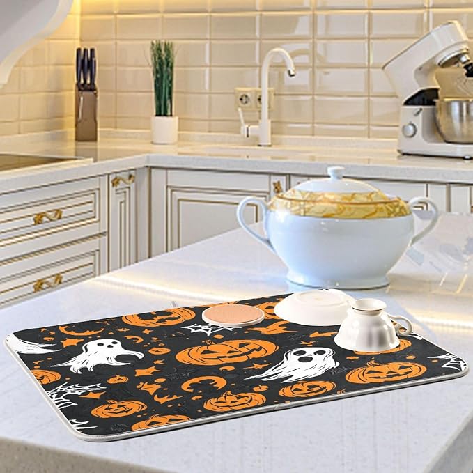Gothic Funny Halloween Ghost and Pumpkins
