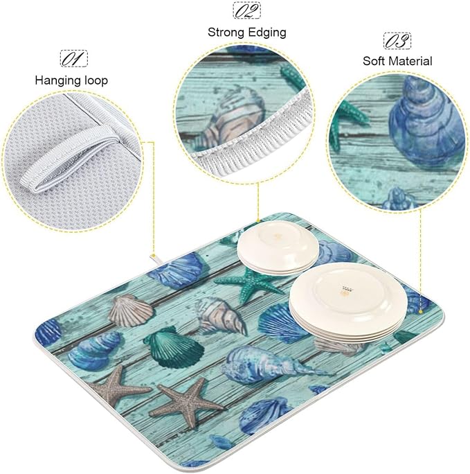 seashells and starfish wooden