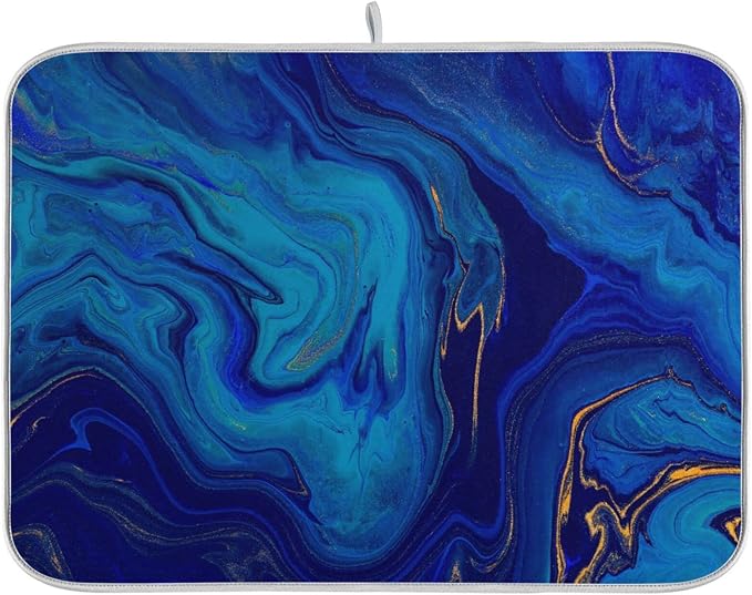 Navy Blue Gold Marble