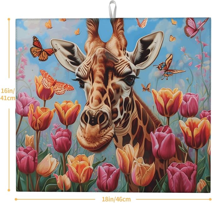Giraffe Tulip Butterfly Floral