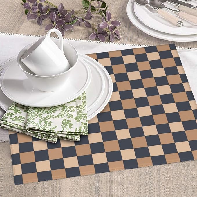 Brown Navy Checkered