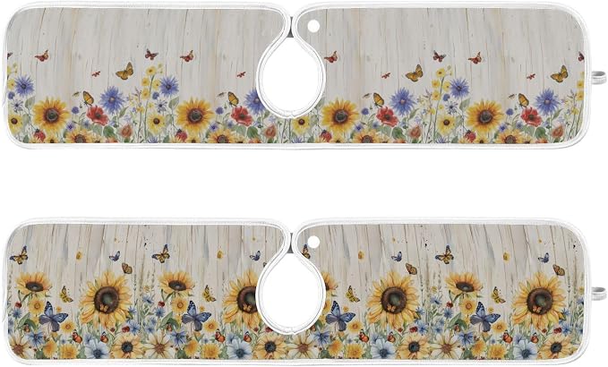 Watercolor Cornflower Butterfly Sunflower