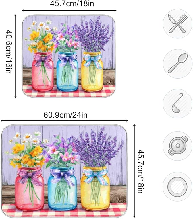 three colorful mason jars