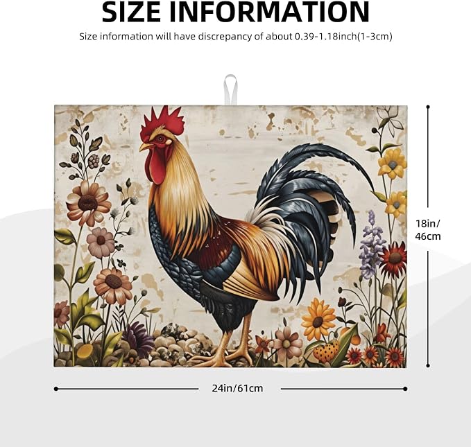 Colorful Rooster And Floral