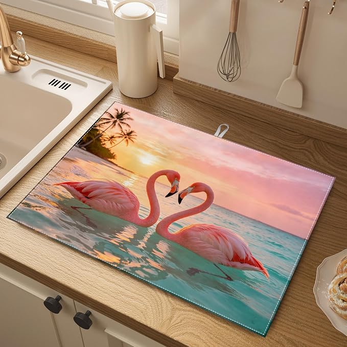 Sunset Flamingos