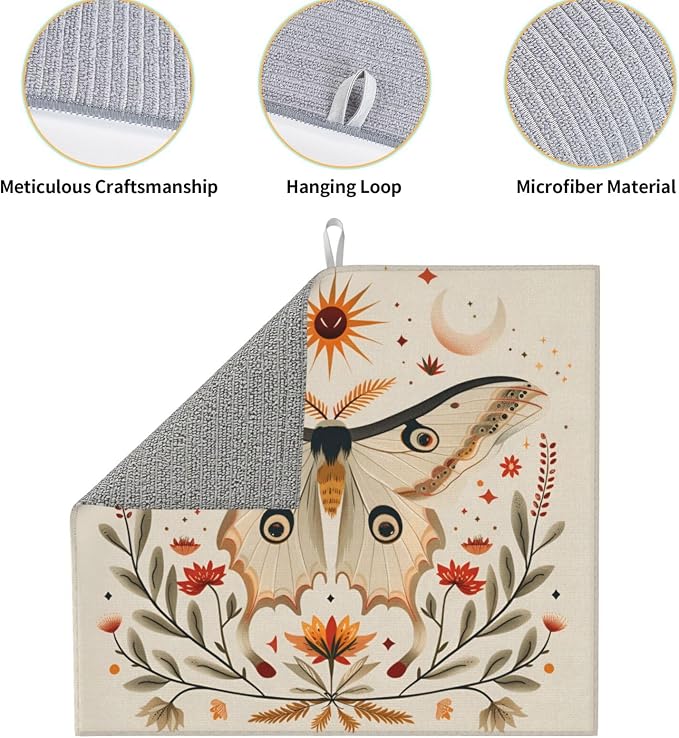 Boho Moth Sun Floral Vintage