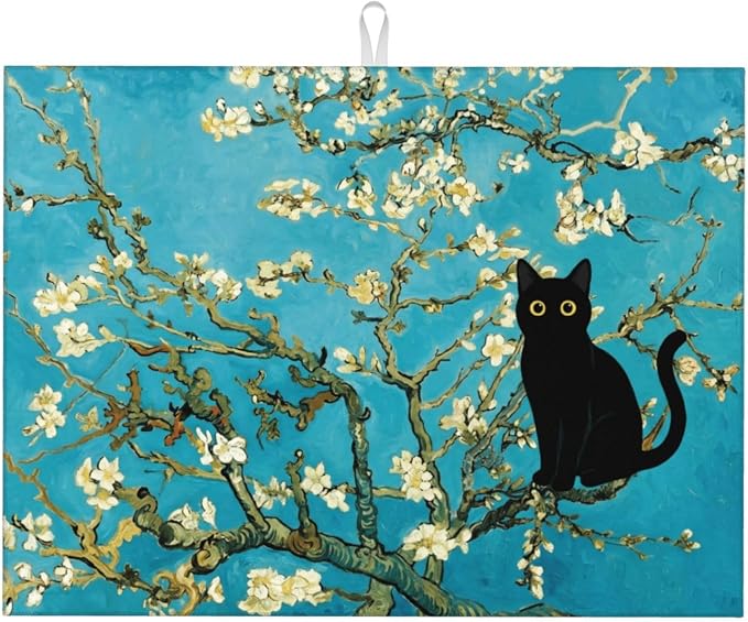 Almond Blossom Black Cat
