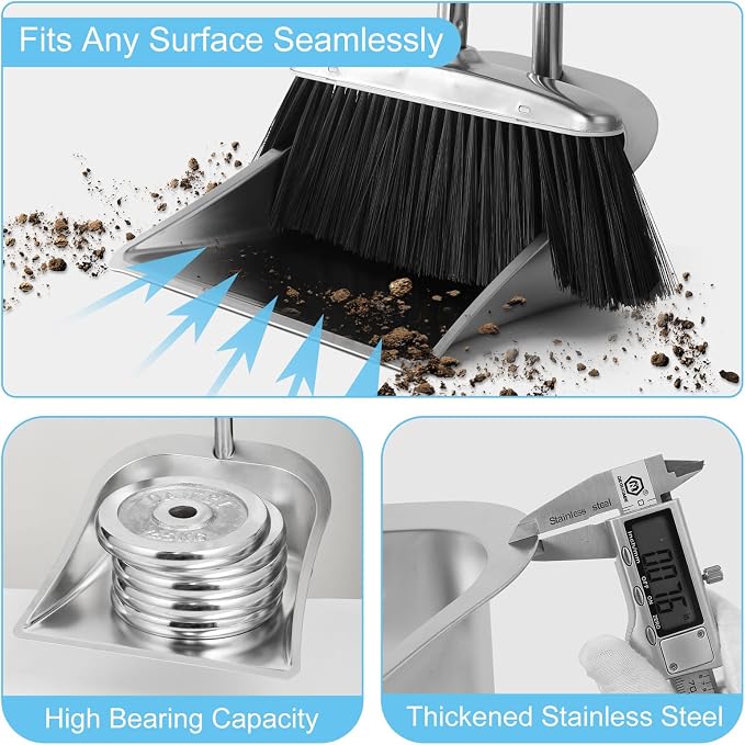Black Broom and Dustpan Set