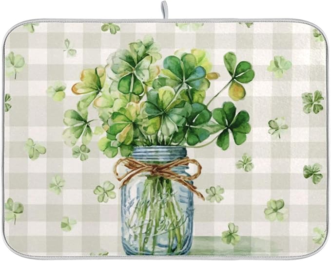 clovers in a mason jar