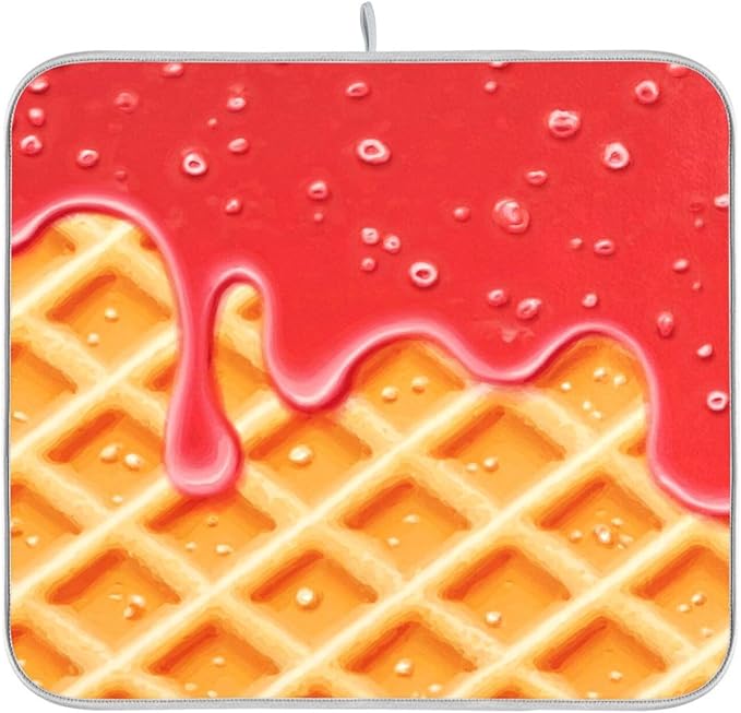 waffle texture with strawberry jam