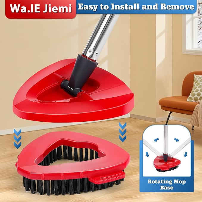 4 White Mop Heads+1 Brush+1 Base