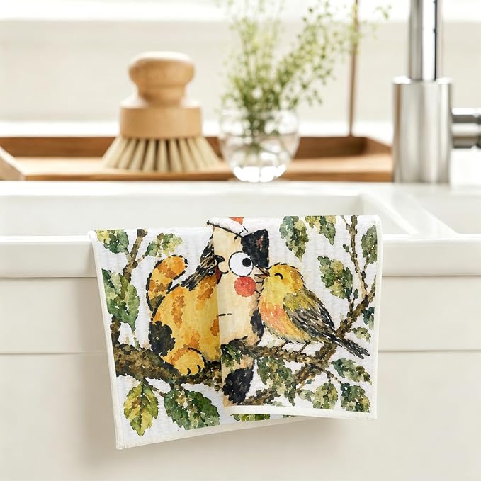 Cat Bird Floral