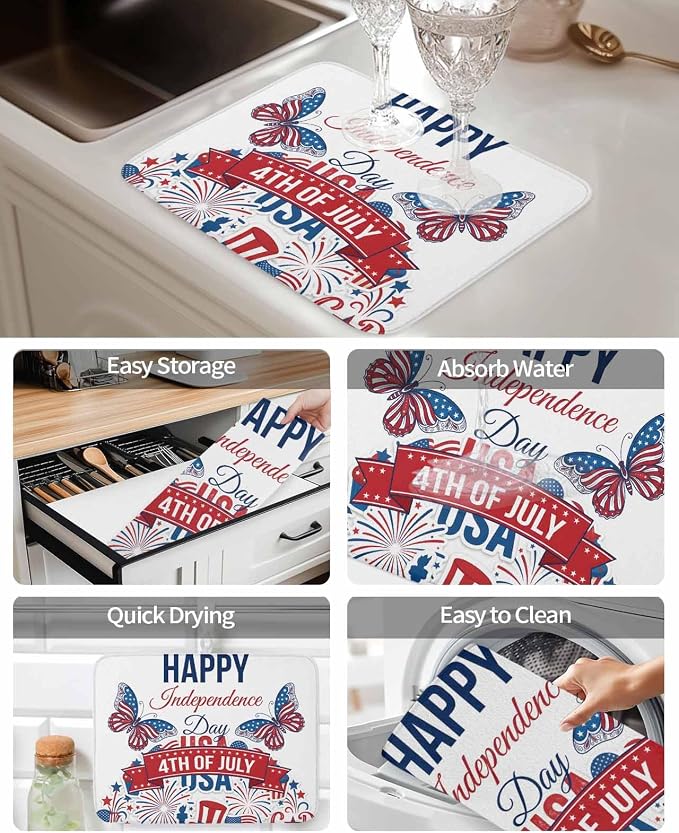 Bright Red, Blue, White