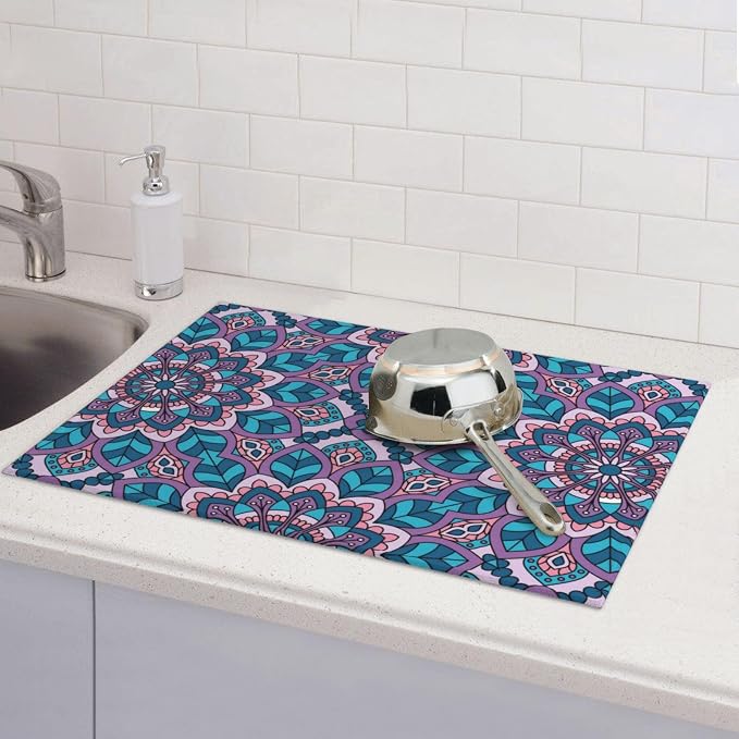 Boho Blue Purple Floral Pattern