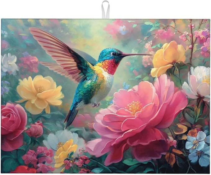 Colorful Hummingbirds Floral