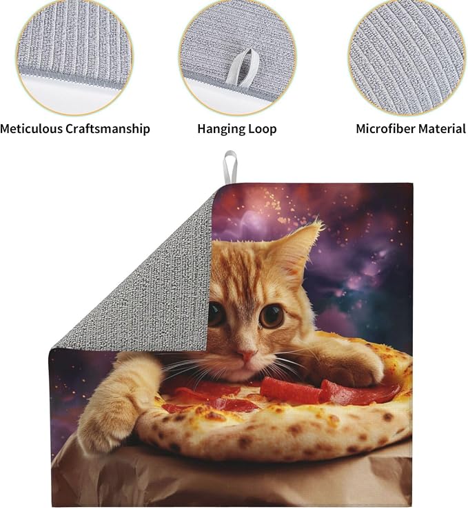 Cosmic Orange Cat Pizza