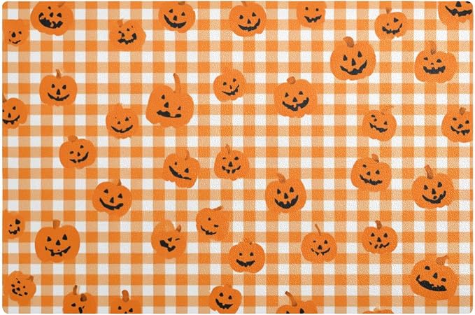 Halloween Orange Plaid Pumpkins