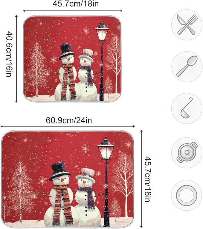 two snowmen with scarves