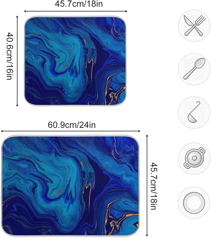 Navy Blue Gold Marble