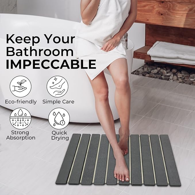 Dark Gray Drying Mat + Faucet Mat