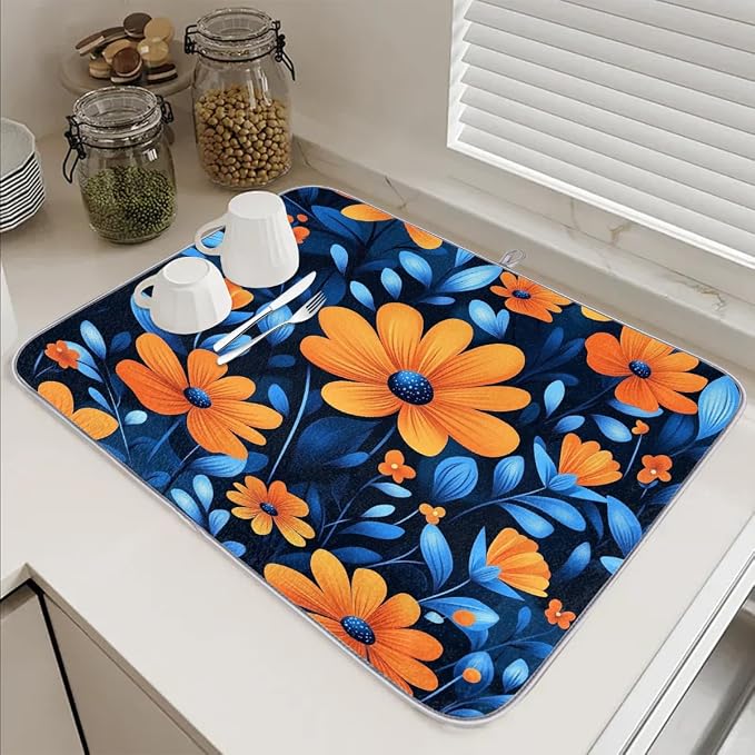 Orange And Blue Flowers